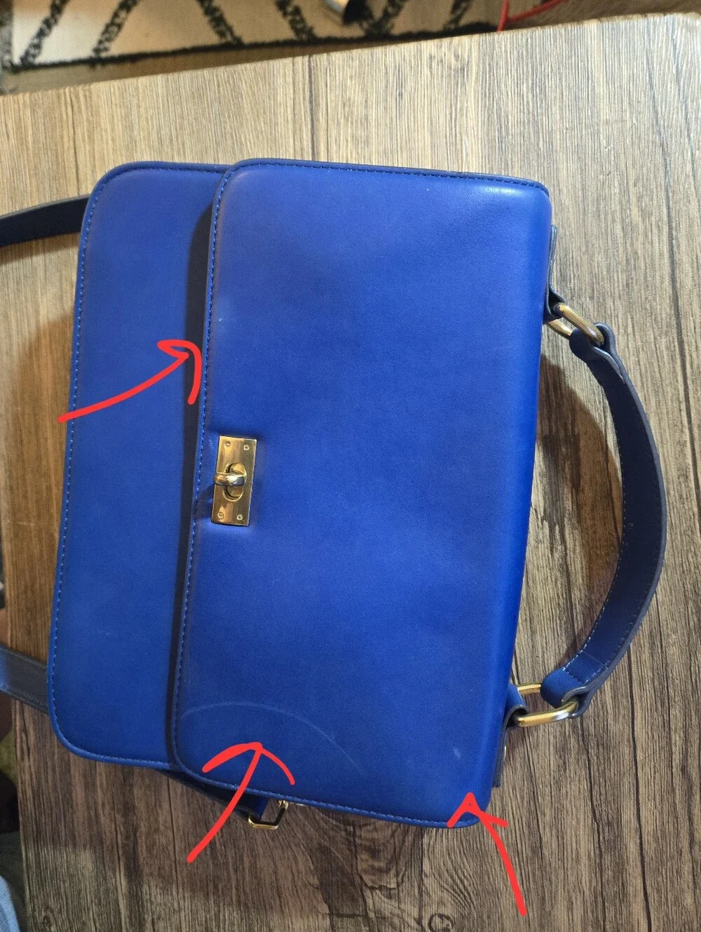 J Crew Edie Cobalt Blue 100% Cow Leather Top-Handle Satchel Bag Ladylike